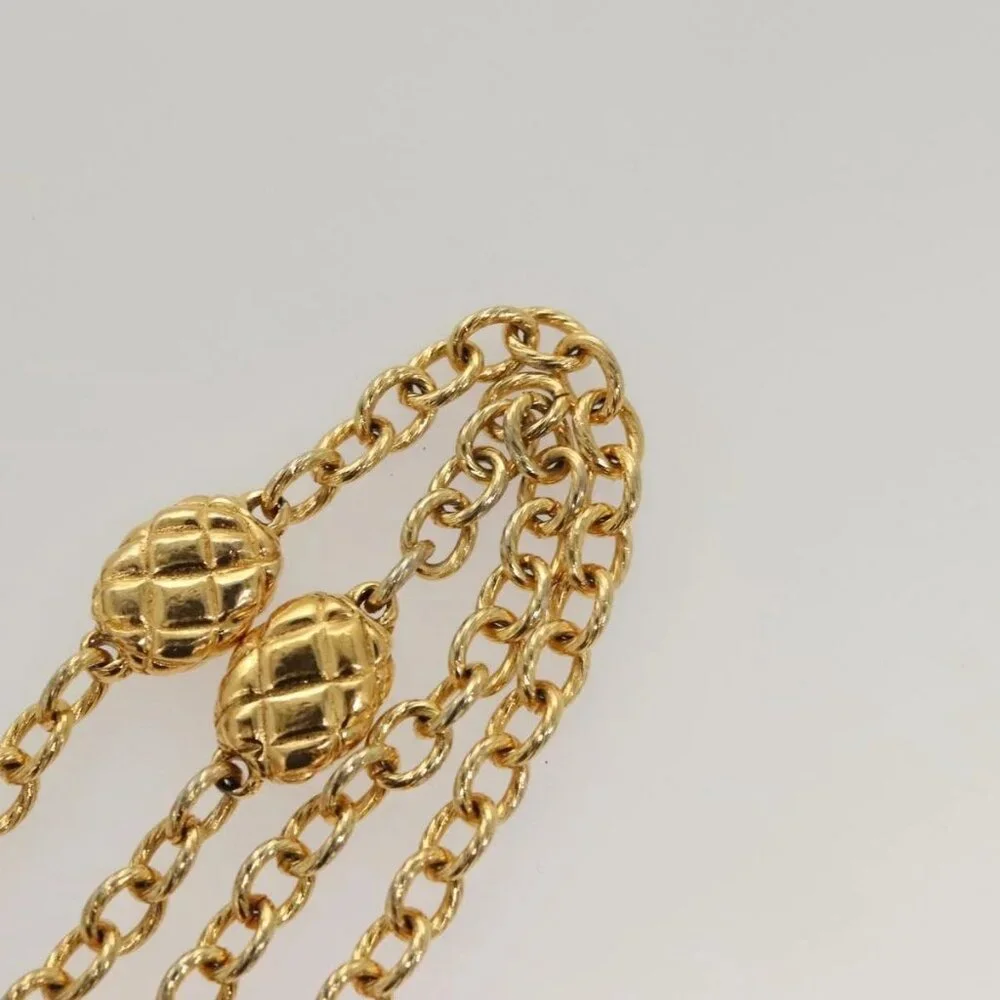 CHANEL Chain Belt metal Gold CC Auth bs25545
